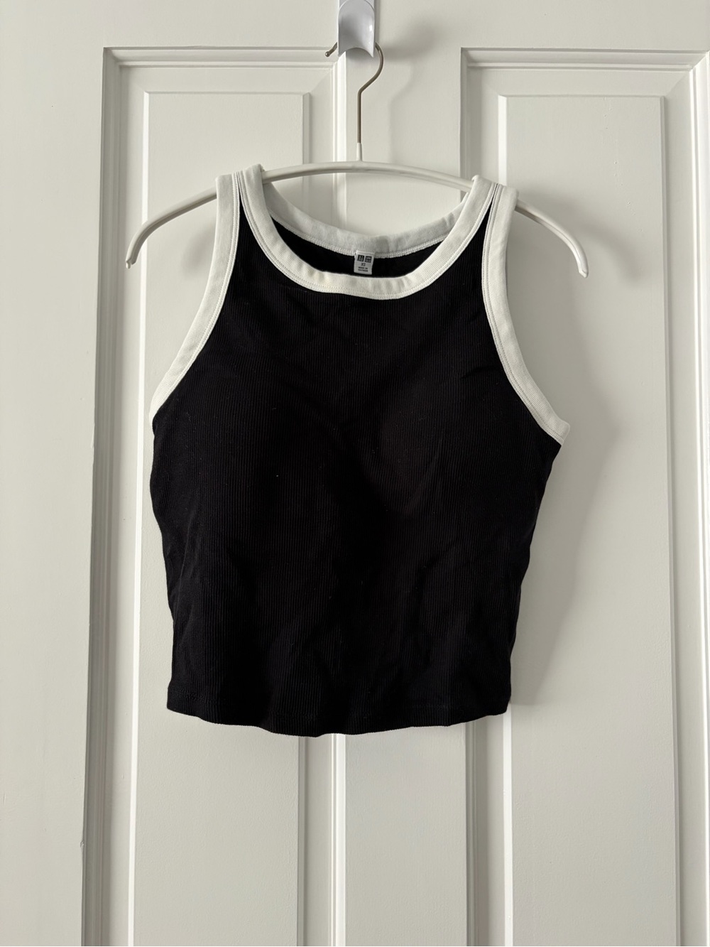 Uniqlo Black Tank Top with White Trim